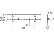 Cont Hinge 1829x39mm 36 Holes SS