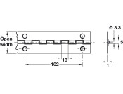 Cont Hinge 1834x38mm 36 Holes 304 SS