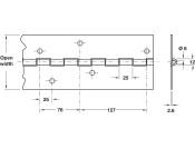 HD Continuous Hinge 2134x101.6mm CP4 SS