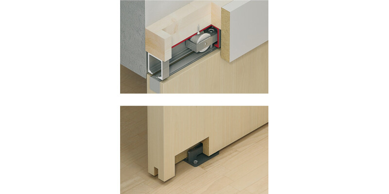 Fitting Set, for Sliding Interior Doors, Hawa-Junior 80/B (Modified)
