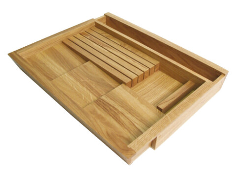 Wooden Expanding Drawer Organiser, for Spice Jars and Knives, eXTray