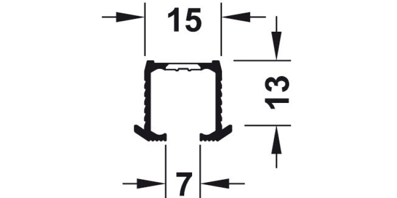 Top Track, Single, for Sliding Cabinet Doors, Hawa-Clipo 16