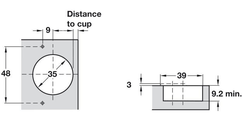 Tiomos M9 110D Hinge wo Damper NP