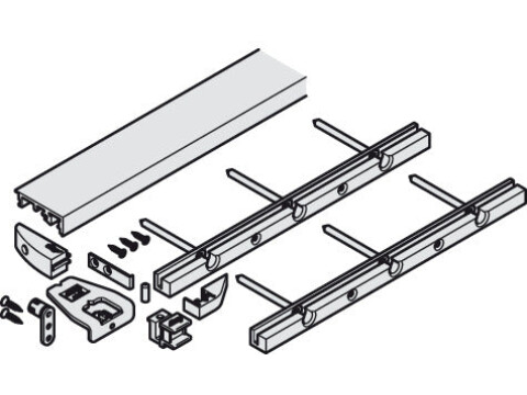 Channel, for Folding and Pivoting Cabinet Doors, Hawa-Folding Concepta 25