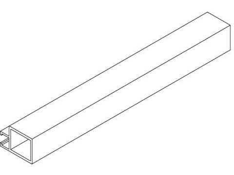 Aluminium Profile, Length 3000 mm, for Tiomos H AL Concealed Hinge