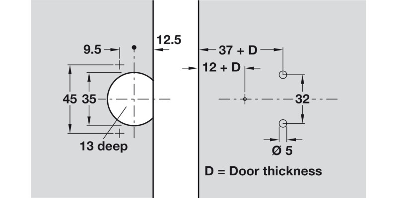 Aximat 300 180D Sgl PivotHinge Arm Quick
