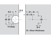 Aximat 300 180D Sgl PivotHinge Arm Quick