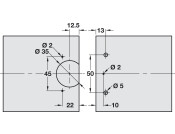 270D Hinge ExAxle w Short Arm NP
