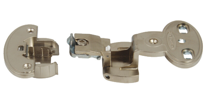 Exposed Axle Hinge Arm, 270deg Single Pivot, Full Overlay, Quick Mounting, Aximat