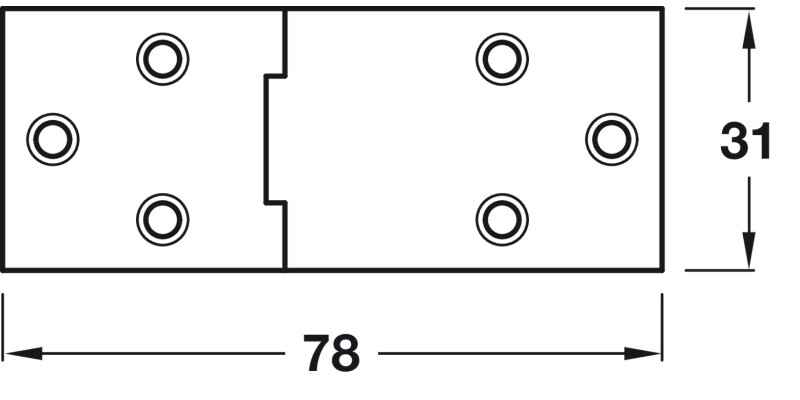 Table Hinge 78x31mm Steel BZP