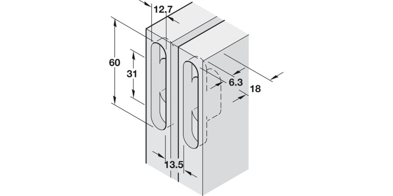 205 Soss Hinge 19-22mm ZA NP