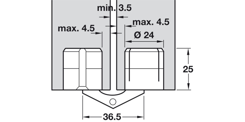 180D Zysa Hinge Drilling D24mm M.Brass
