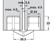 180D Zysa Hinge Drilling D24mm M.Brass