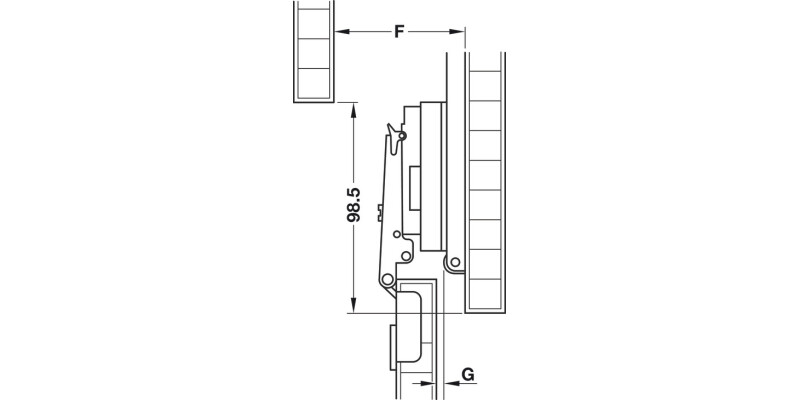 Accuride 1432 40mm Hinge Set-Thick Inset