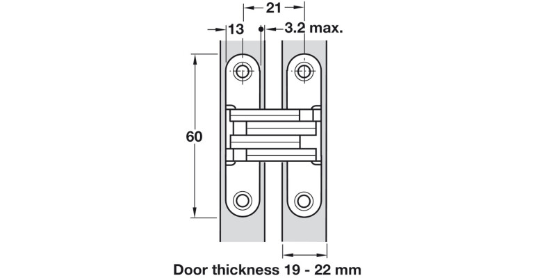 204 Soss Hinge 19-22mm ZA NP/SS Links