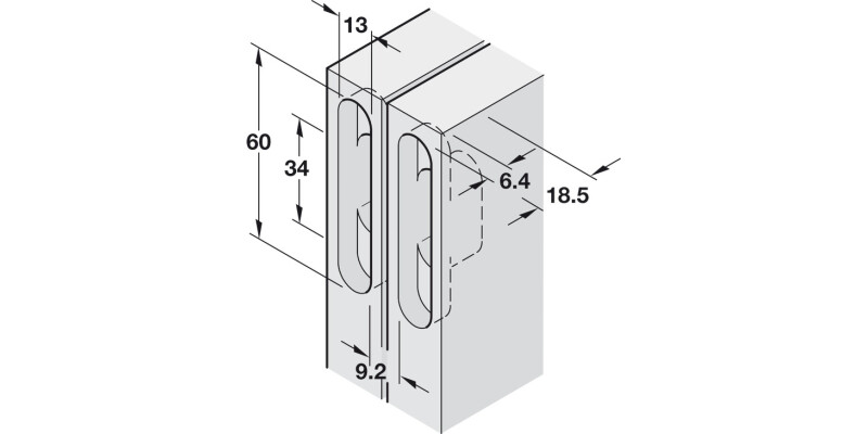 204 Soss Hinge 19-22mm ZA NP/SS Links
