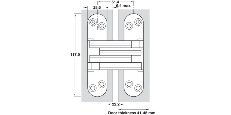 218 Soss Hinge 41-45mm ZA Body NP Links
