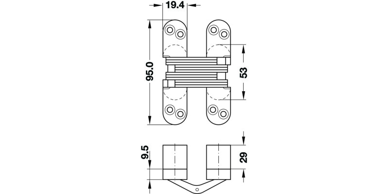 212 Soss Hinge 180D 28-34mm ZA/ST NP