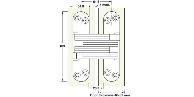 220 Soss Hinge 48-51mm BP Body St Links