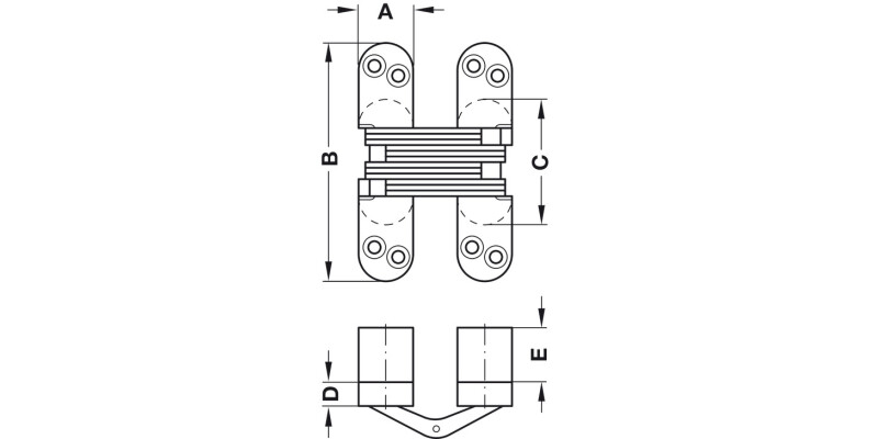 220 Soss Hinge 48-51mm BP Body St Links