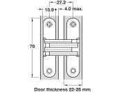 208 Soss Hinge 22-26mm ZA BP/SS Links