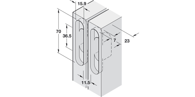 208 Soss Hinge 22-26mm ZA BP/SS Links