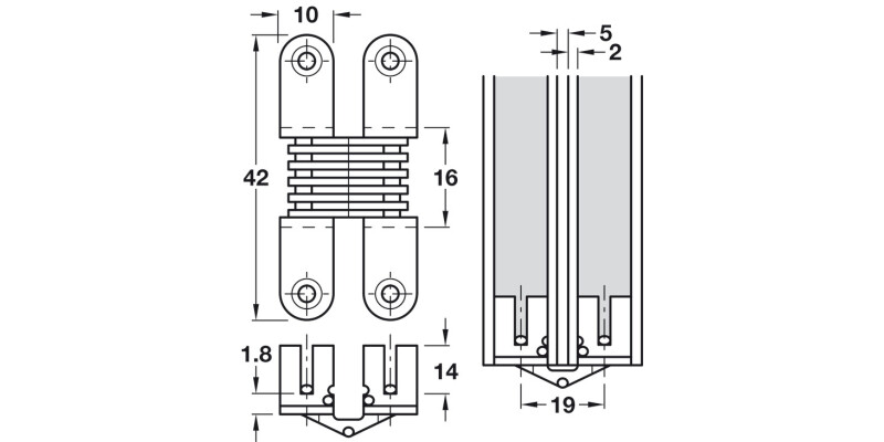 180D Concealed Hinge 14-16mm SF BPS