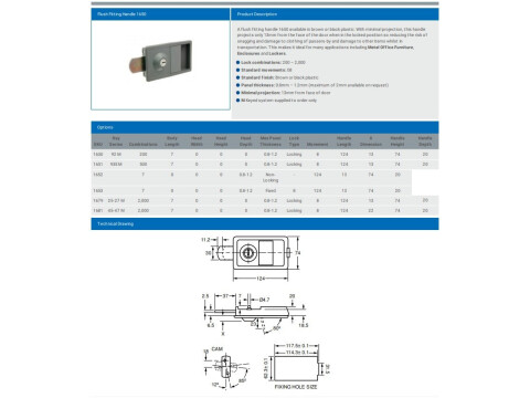 FLUSH FITTING HANDLE 1650