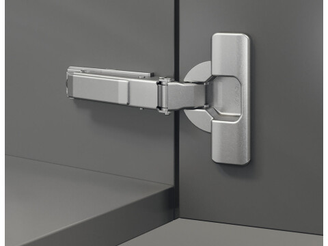Push Door Hinge, 110deg Duomatic, Self Opening, Quick Fitting Arm, Full Overlay Mo
