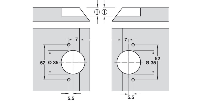 Mitred Flap Hinge 120D for 22.5D App
