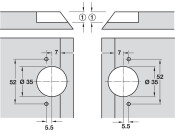 Mitred Flap Hinge 120D for 22.5D App