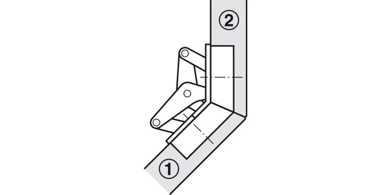 Mitred Flap Hinge 120D for 22.5D App