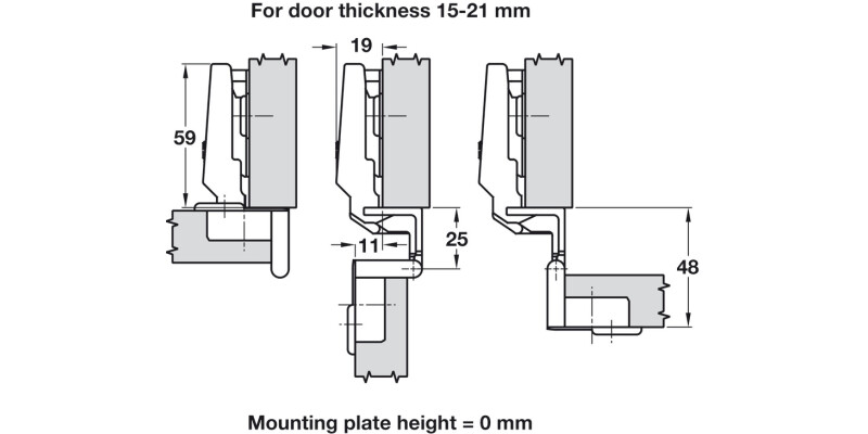 Nexis 270D Hinge ExAxle 30 Slide 15-21mm