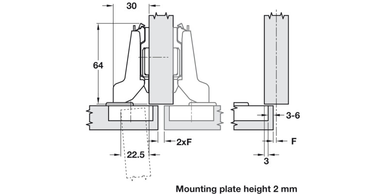 Nexis 95D Hinge Click Sprung Half Hos
