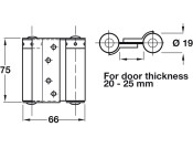 Spring Hinge Dbl Act 75x66mm St Slv