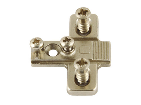 Mounting Plate, Cruciform, for H&auml;fele 270deg Hinge, Keyhole Fixing