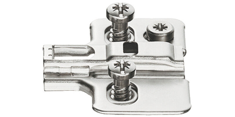 Mounting Plate, Cruciform, with Pre-Mounted Euro Screws, H&auml;fele Metalla 310