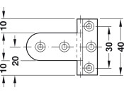 Neuform Hinge 40mm 19-20mm Brass Pol