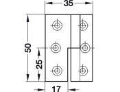 Cranked Hinge 50x35mm LH Brass MNP
