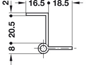 Cranked Hinge 50x35mm RH Brass MNP