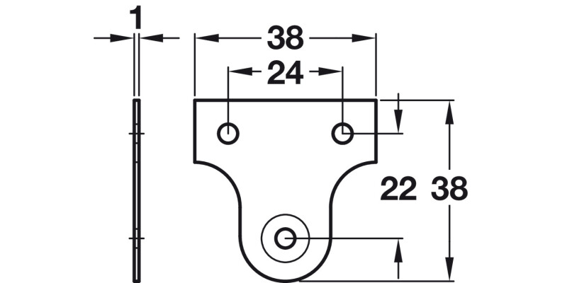 Mirror Plate 38x38mm St Brass