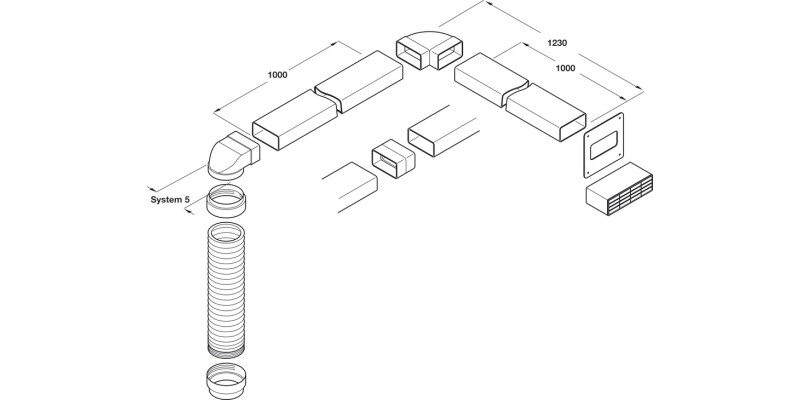 Sys5-5a Ducting Set x3m White