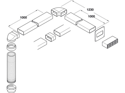 Ducting Set, Length 3000 mm, Manrose