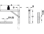Hinged Bracket Adj 400mm 200kg/Pr White