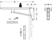 Hebgo LD Folding Bracket 380mm 150kg/Pr