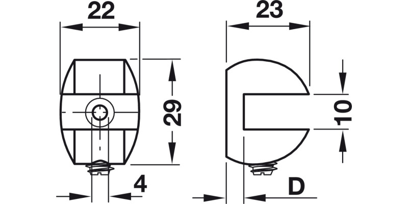 Gls Shelf Support 8-10mm Screw ZA SS