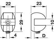 Gls Shelf Support 8-10mm Screw ZA SS