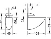 Shelf Clamp Support 4-23mm Screw ZA Slv