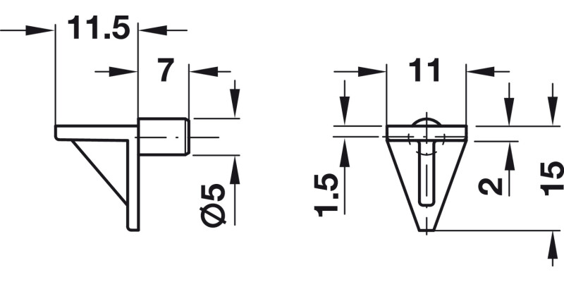 Shelf Support D5mm Plug Pl Beige