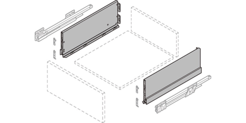 NovaPro Scala Drawer Sides 186/450mm Slv